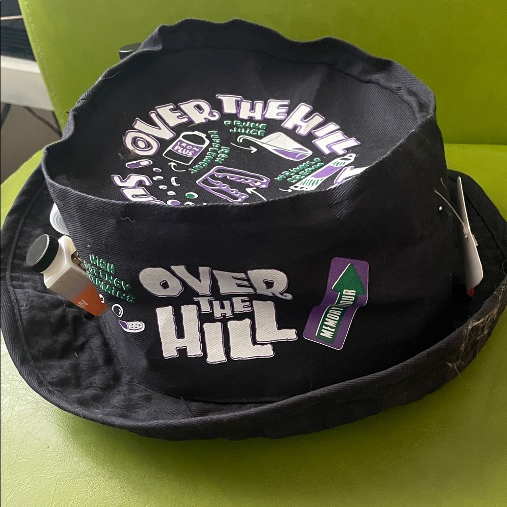 Black 'Over The Hill' Graphic Survival Hat